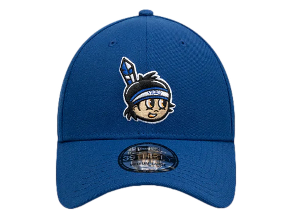 Gorra de béisbol New Era color azul con logotipo bordado frontal y lateral.