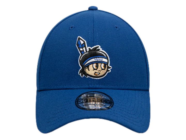 Gorra de béisbol New Era color azul con logotipo bordado frontal y lateral.