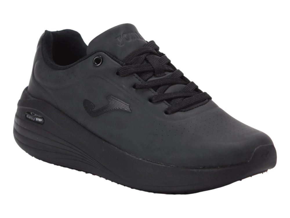 Zapato deportivo Joma modelo Minerva Lady en color negro total con suela Easy Step.