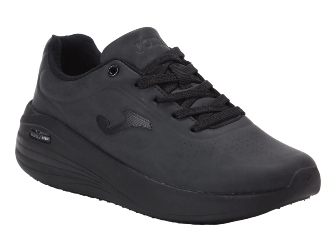 Zapato deportivo Joma modelo Minerva Lady en color negro total con suela Easy Step.