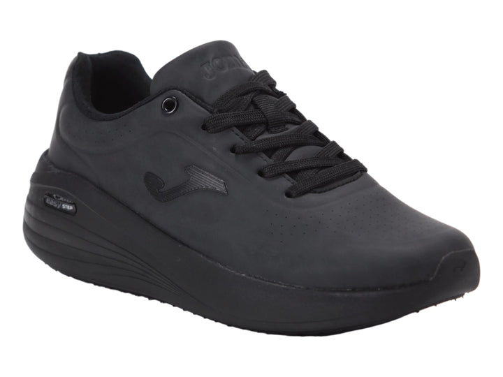 Zapato deportivo Joma modelo Minerva Lady en color negro total con suela Easy Step.