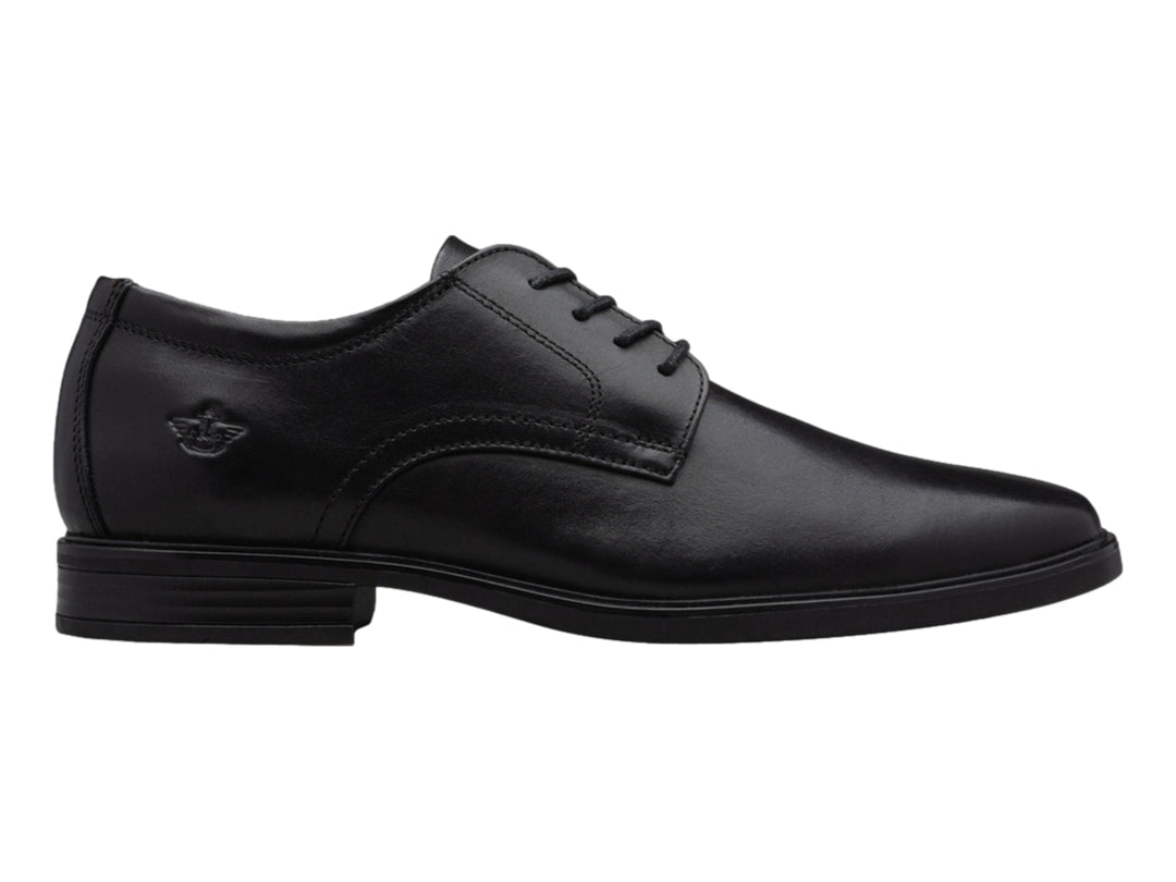 Zapato formal de vestir para Hombre en color negro con cordones y acabado liso.