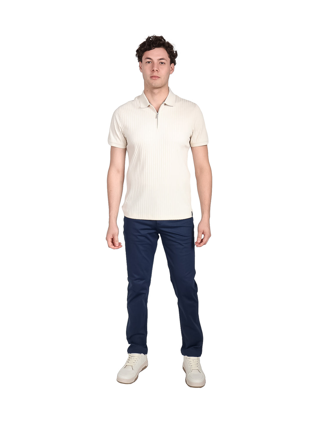 Playera Polo Perry Ellis Color Birch para Hombre