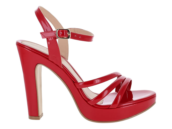 Sandalias Roze de Charol Rojo para Mujer