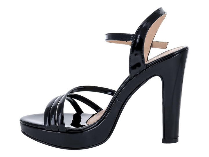 Sandalias Roze de Charol Negro para Mujer