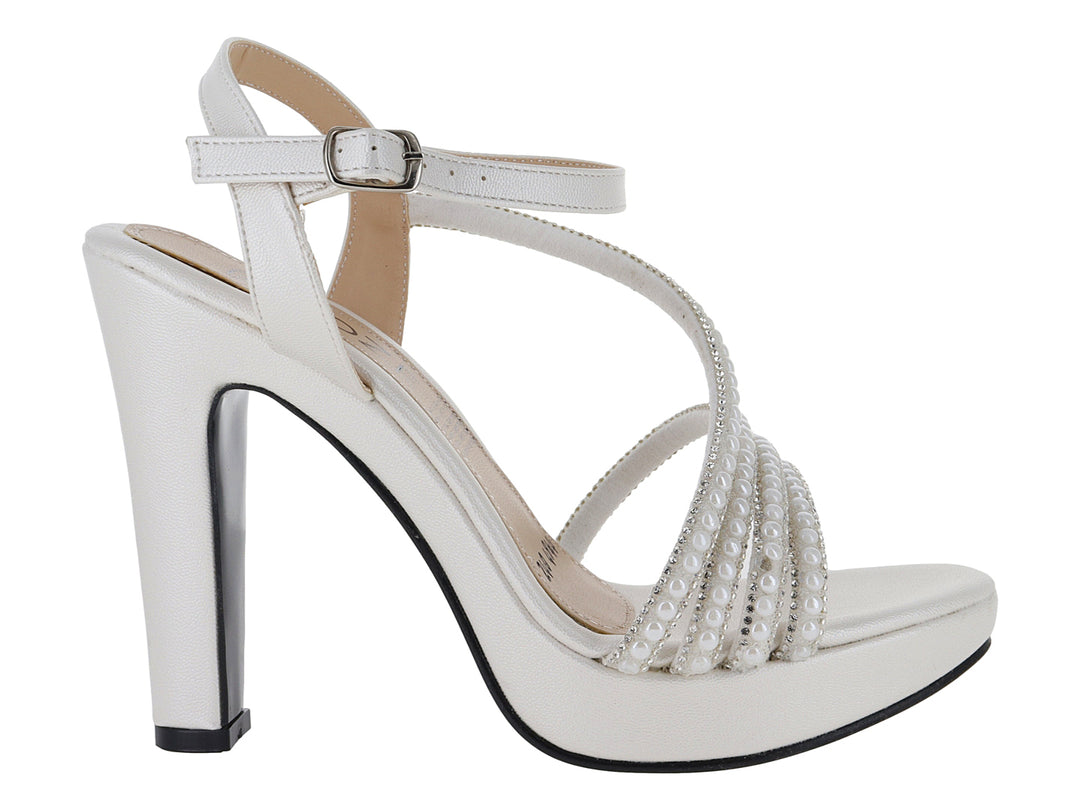 Sandalias de Tacón Roze Blanco Perla para Mujer