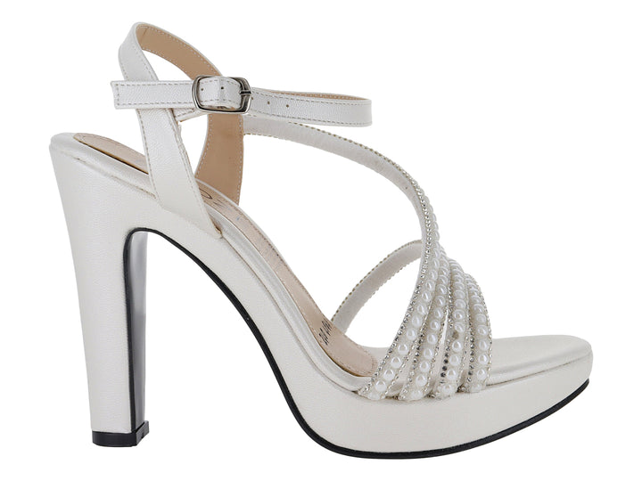 Sandalias de Tacón Roze Blanco Perla para Mujer