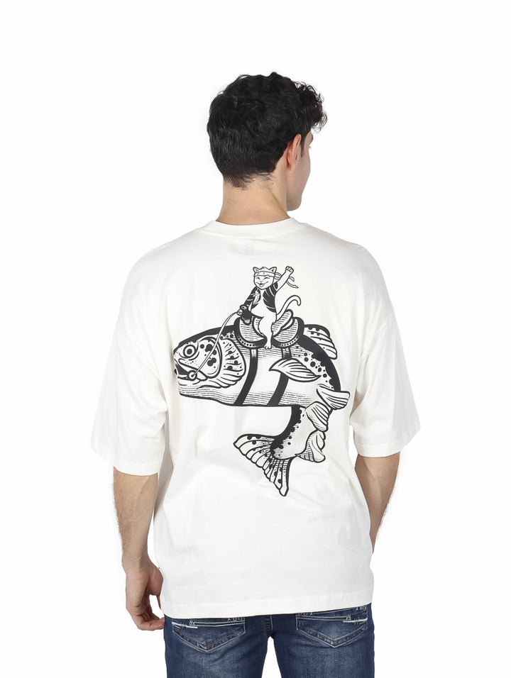 Playera Action Gear Oversized Color Hueso para Hombre