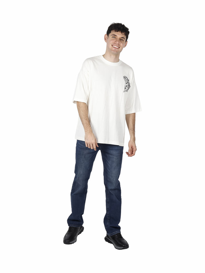 Playera Action Gear Oversized Color Hueso para Hombre