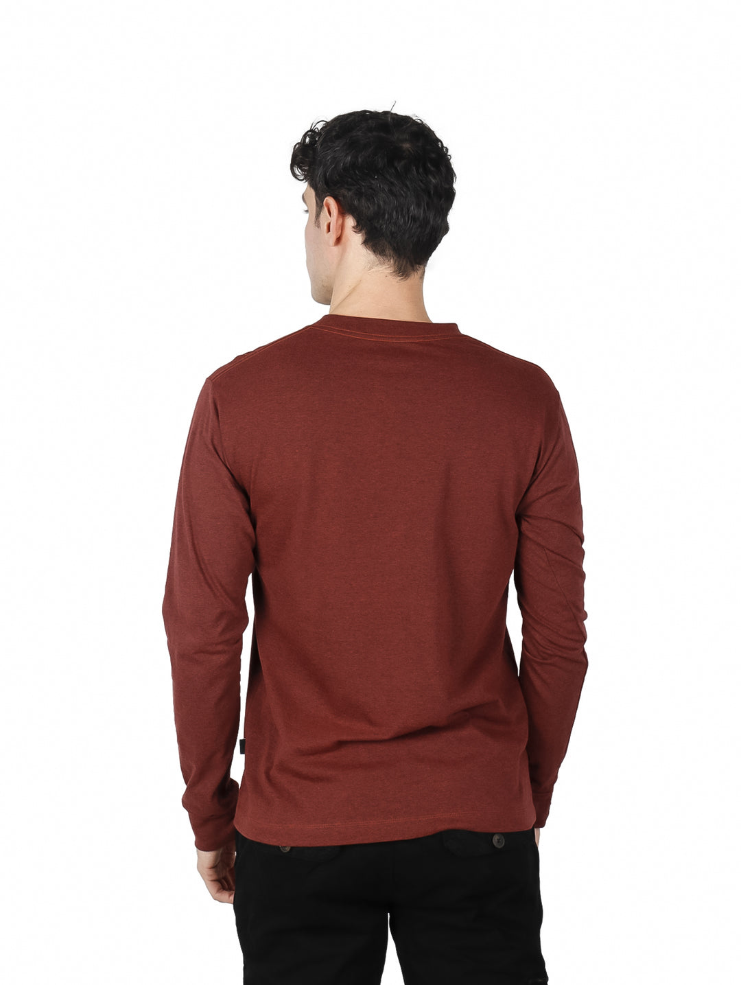 Playera Action Gear Manga Larga Color Ladrillo para Hombre