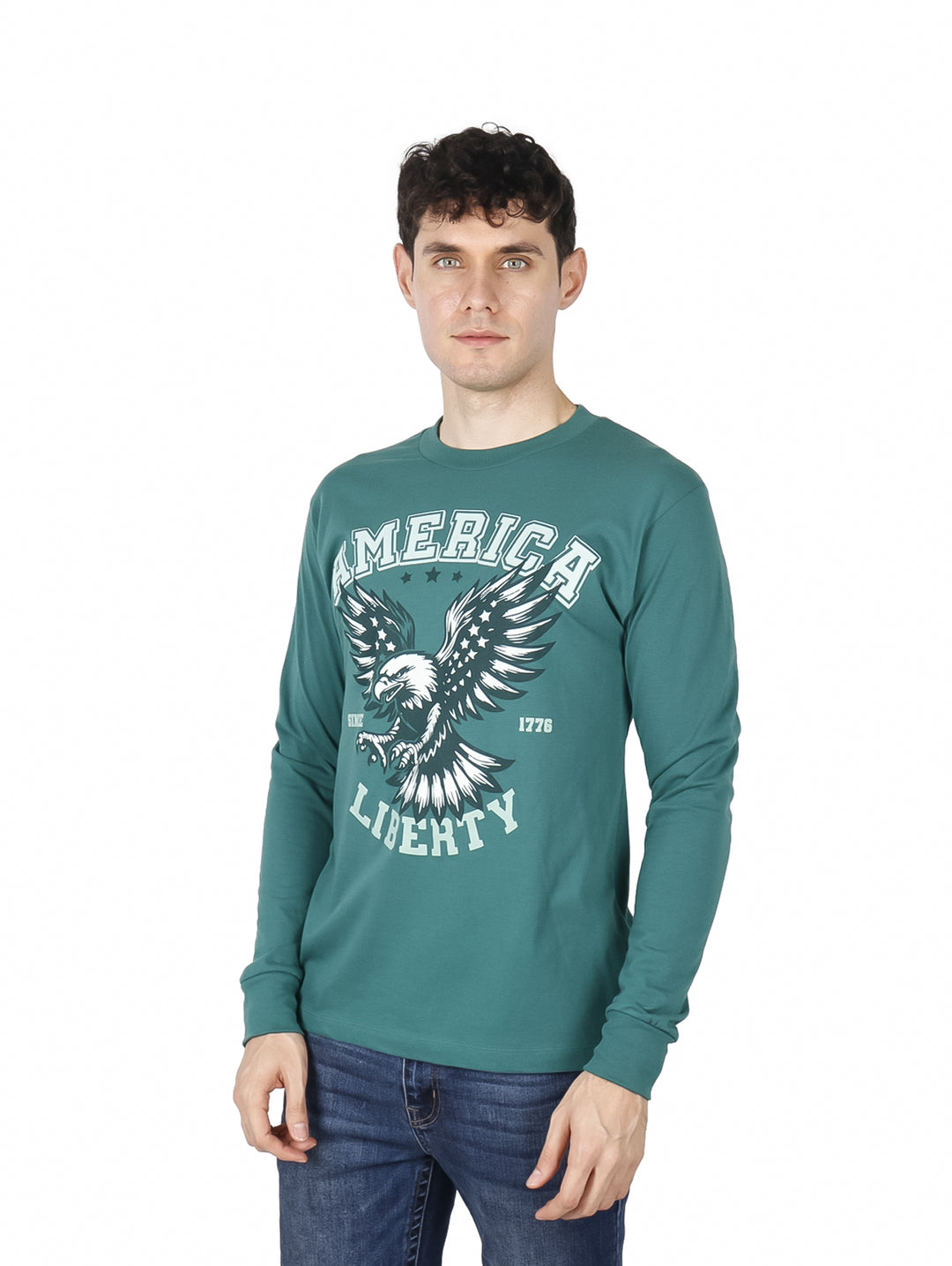 Playera Action Gear Manga Larga Verde Botella para Hombre