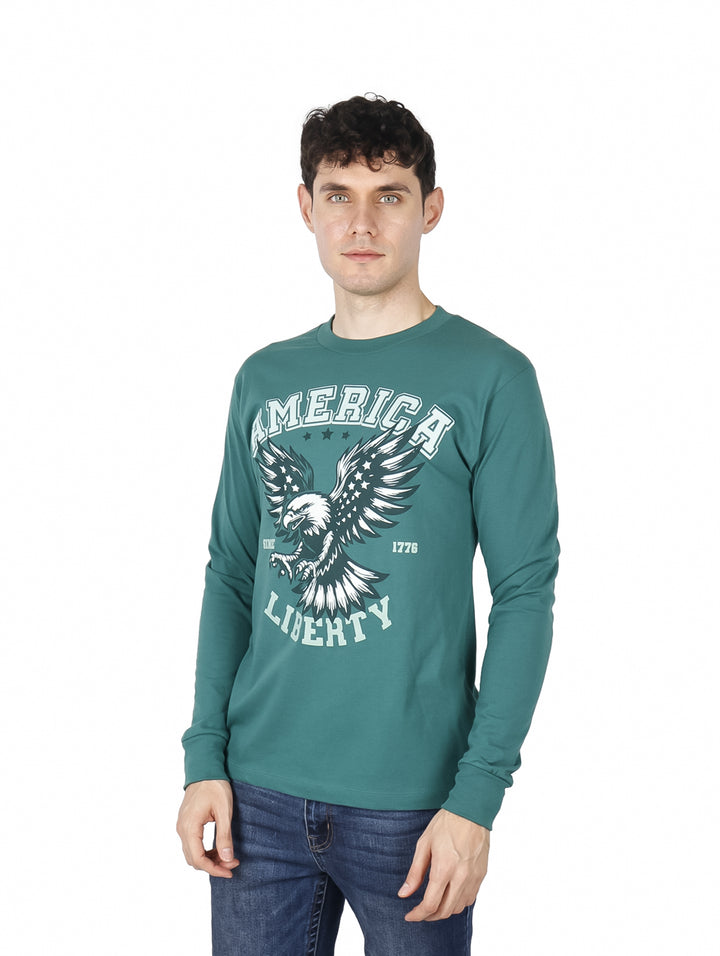 Playera Action Gear Manga Larga Verde Botella para Hombre