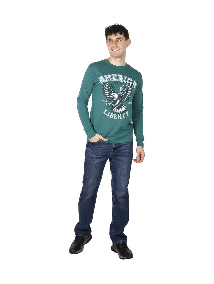 Playera Action Gear Manga Larga Verde Botella para Hombre