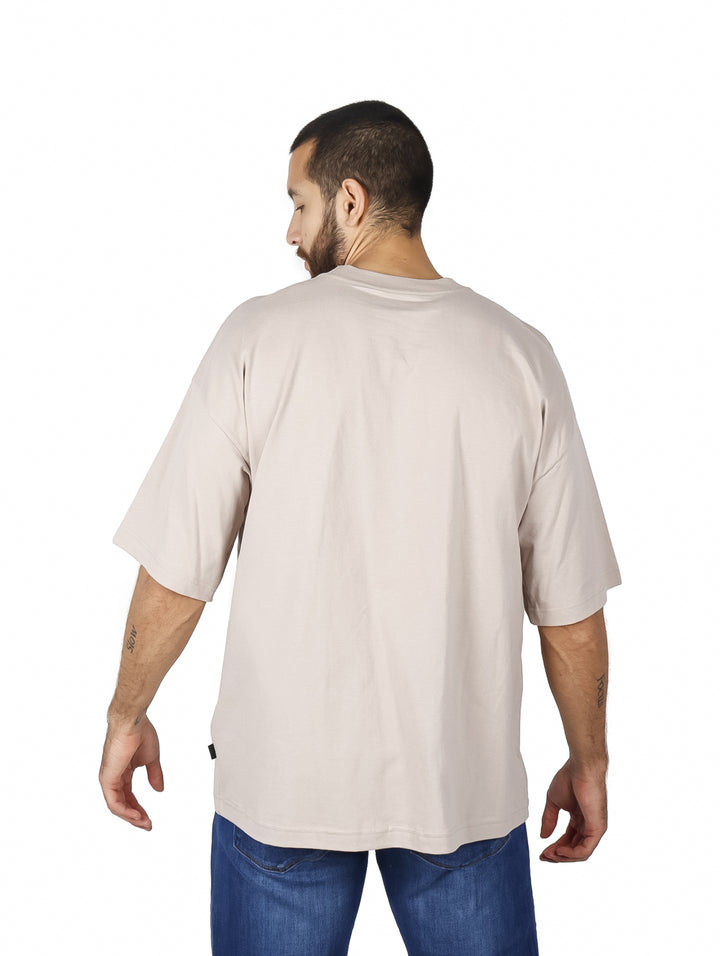 Playera Oversized Action Gear Beige para Hombre