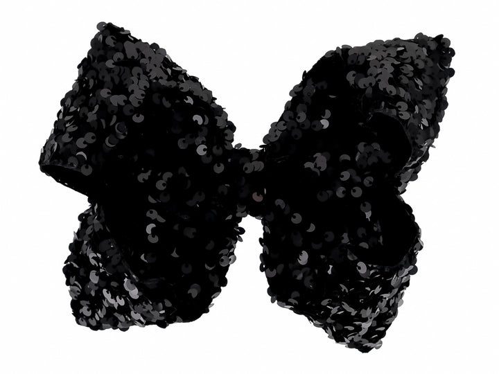 Moño Listonella Negro con Lentejuelas para Niña