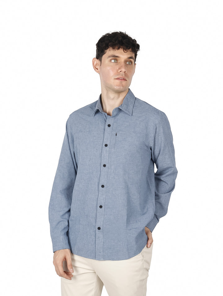 Camisa Eddie Bauer Front Range Chambray Azul para Hombre