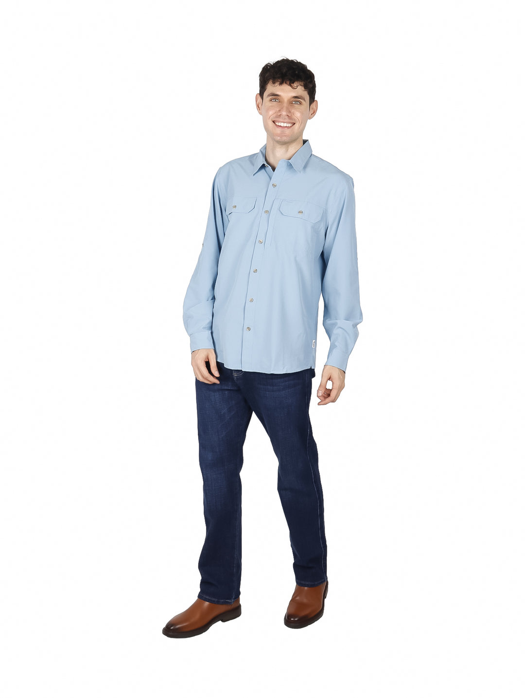 Camisa Eddie Bauer Atlas Exploration Blue Fog para Hombre