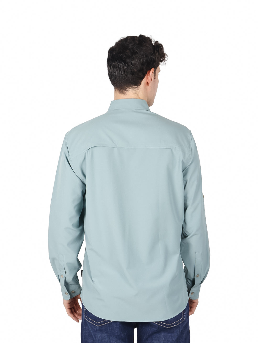 Camisa Eddie Bauer Atlas Exploration Flex Verde Grisáceo para Hombre