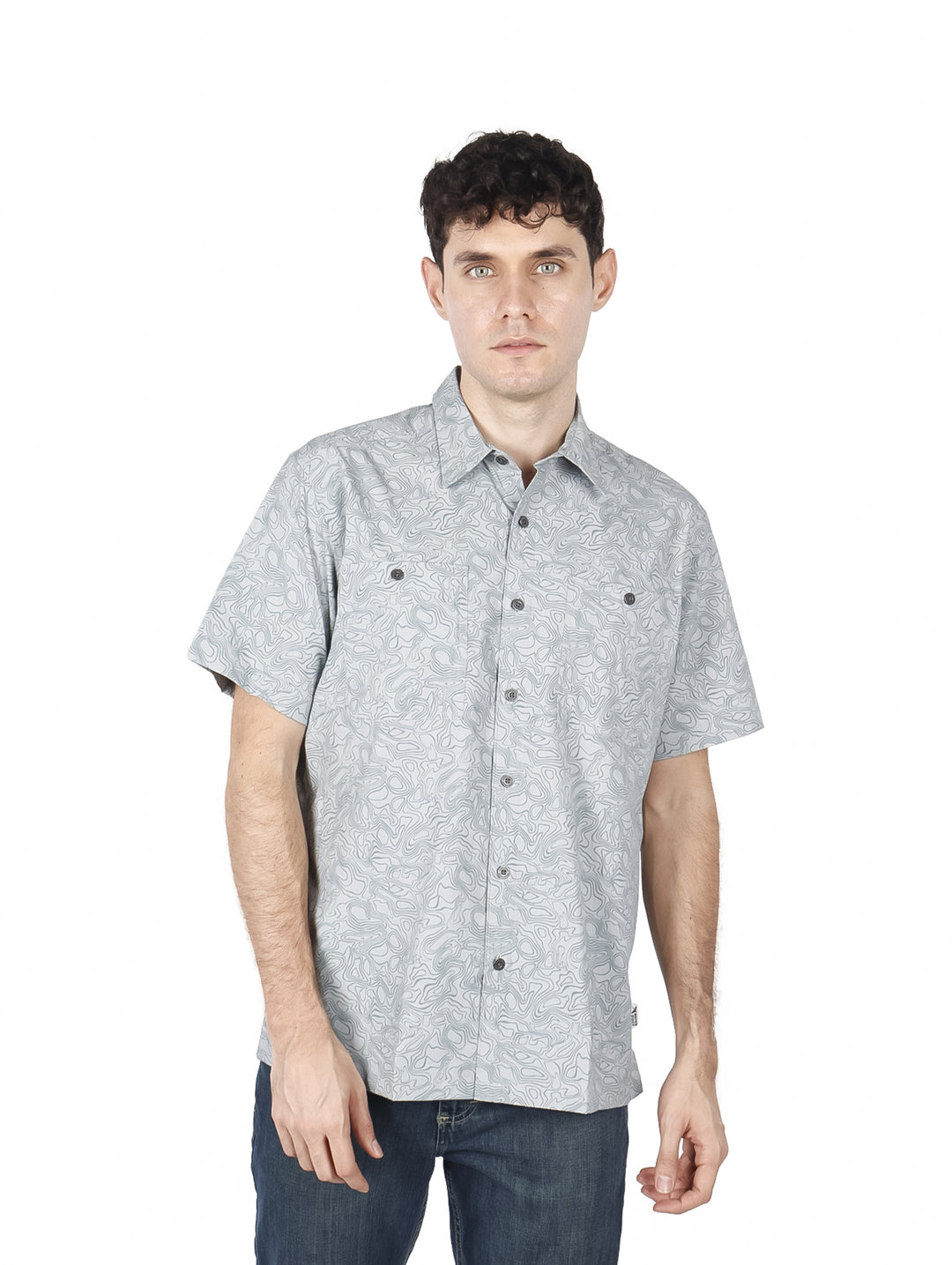 Camisa Eddie Bauer Gris Claro para Hombre