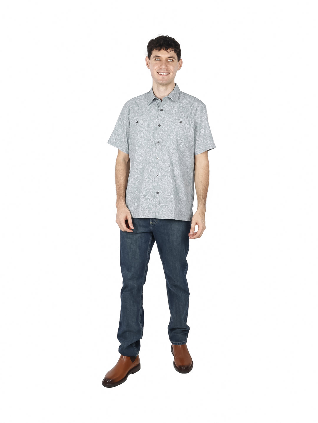 Camisa Eddie Bauer Gris Claro para Hombre