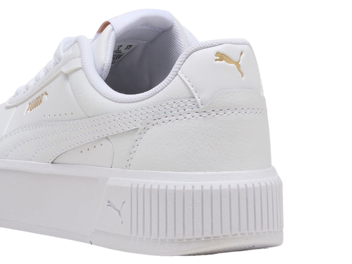 Tenis PUMA X-Cell Ayro para niños en color blanco con suela de plataforma ancha y cordones.