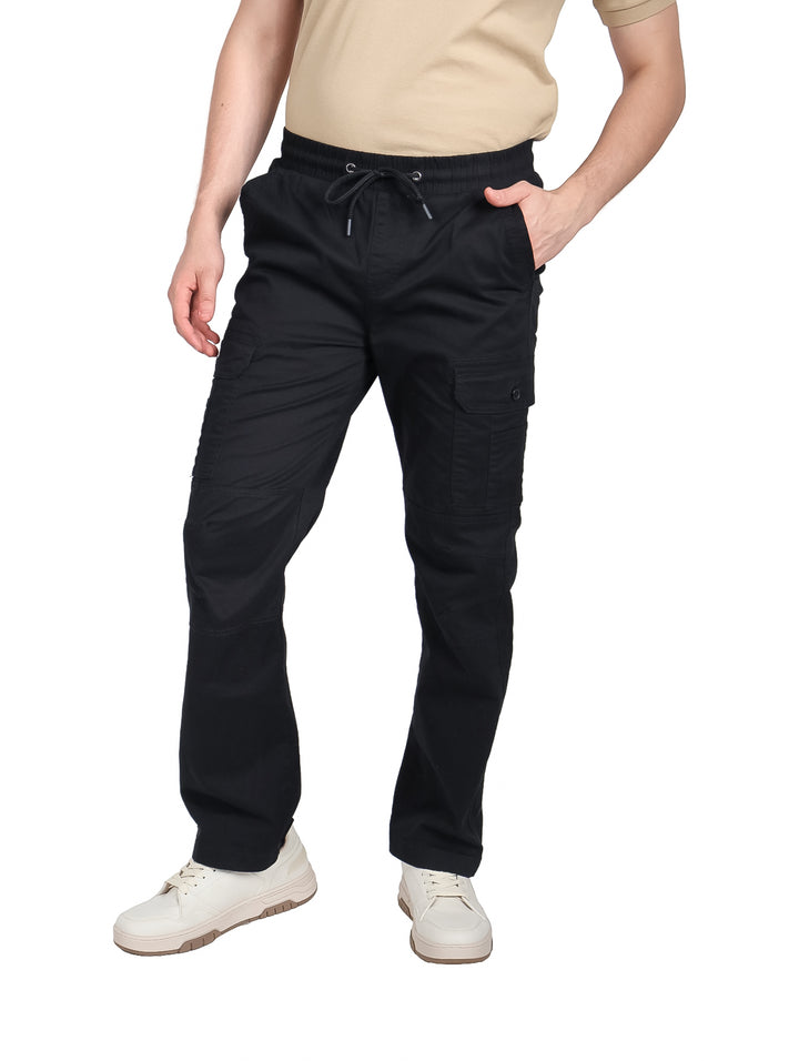 NYD Jeans Pantalón Cargo Negro para Hombre