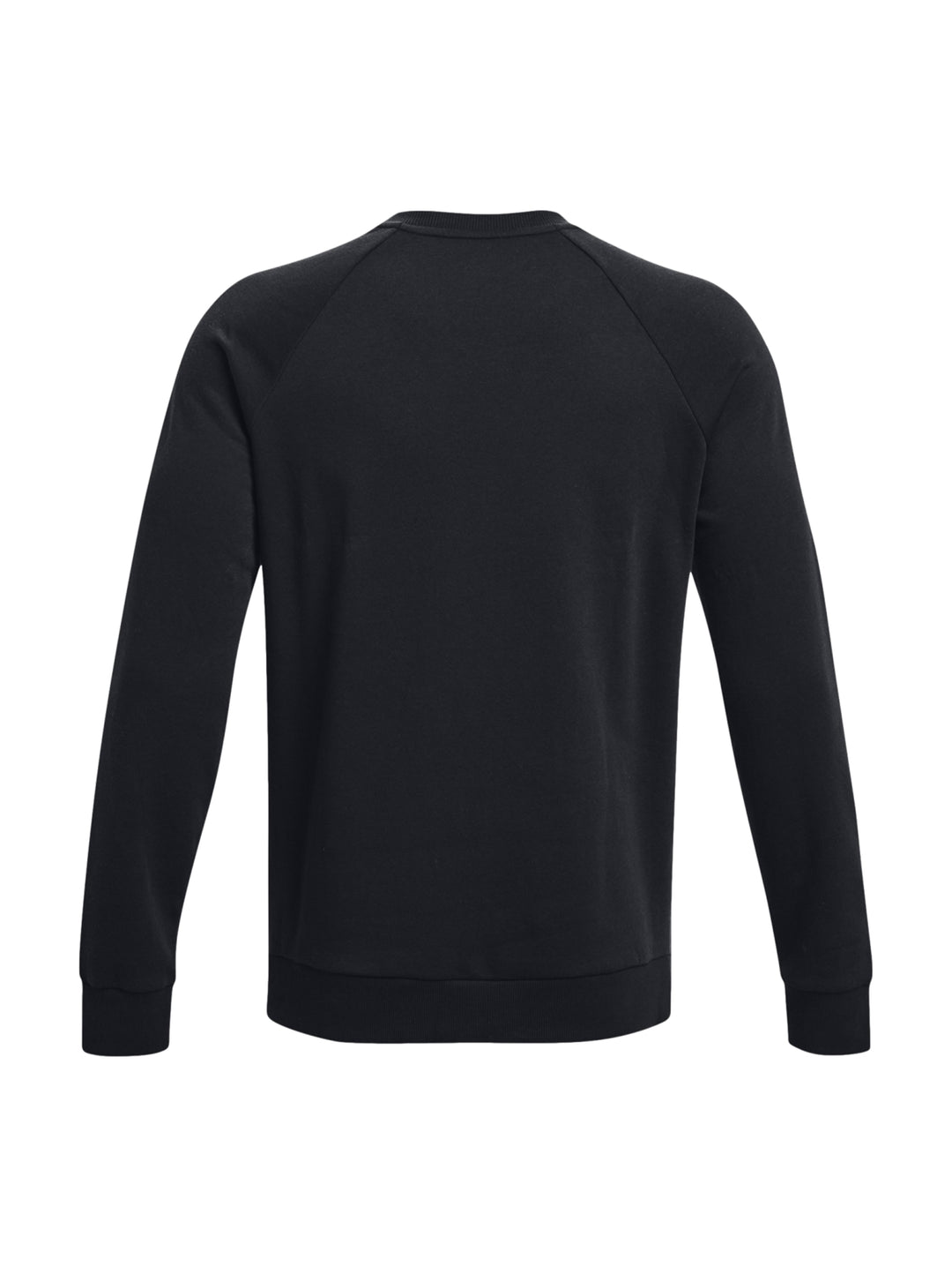 Hombre vistiendo una sudadera negra de cuello redondo de la marca Under Armour.