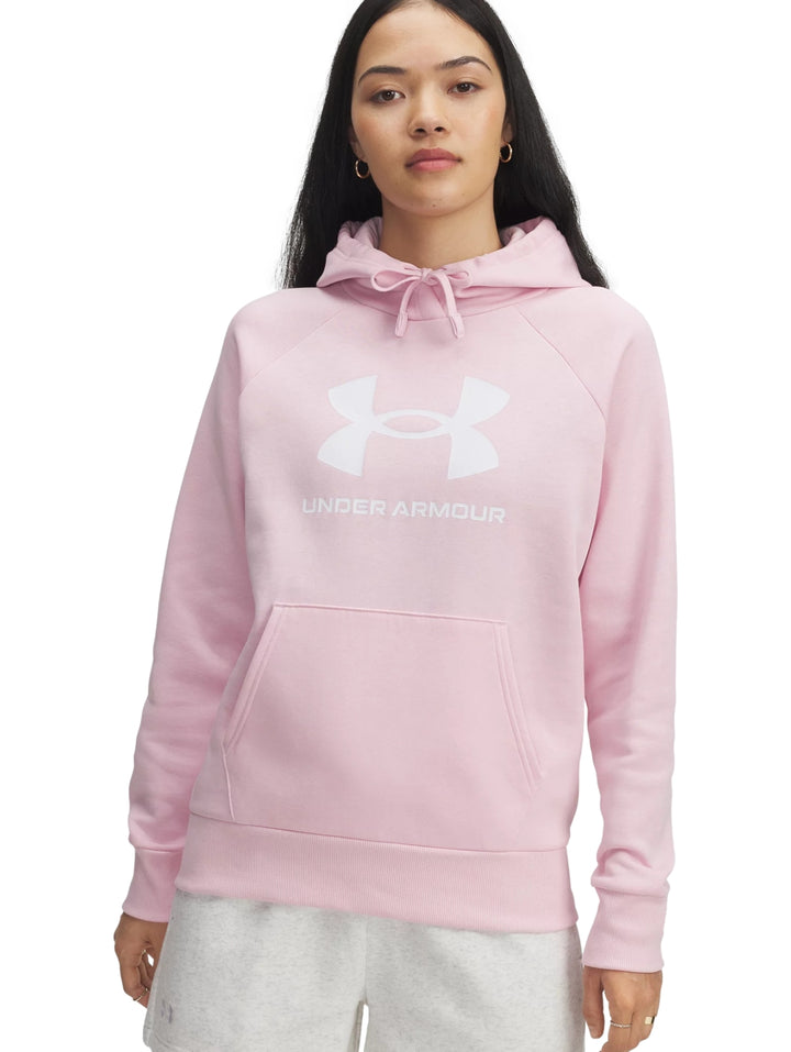 Sudadera Under Armour Rival Fleece Big Logo Rosa para Mujer