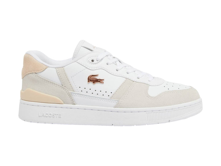 Tenis Lacoste T-Clip Blanco y Rosa para Mujer
