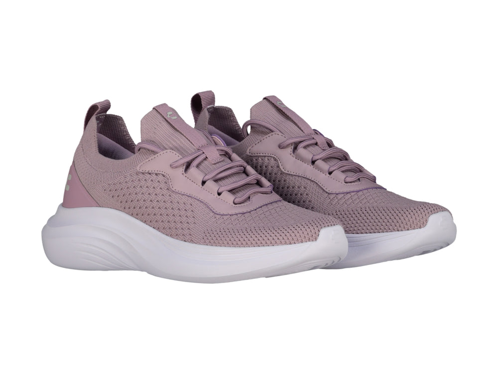 Tenis deportivos Charly color rosa con suela blanca para caminar.