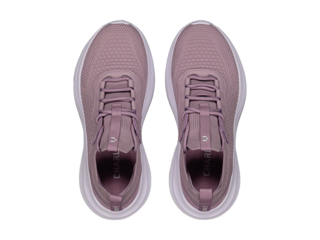 Tenis deportivos Charly color rosa con suela blanca para caminar.
