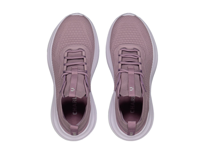 Tenis deportivos Charly color rosa con suela blanca para caminar.