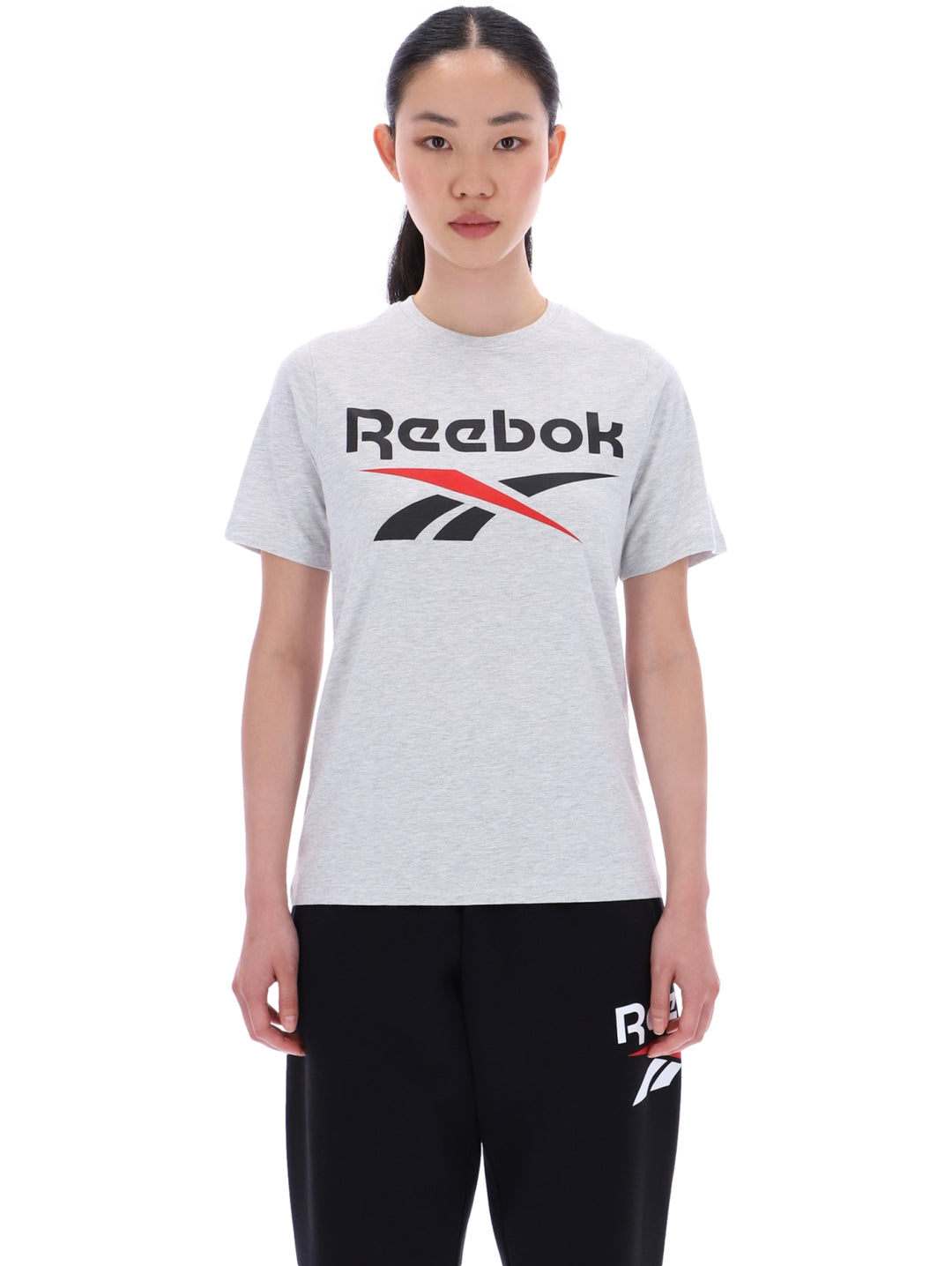 Playera Reebok Wren Logo Gris para Mujer