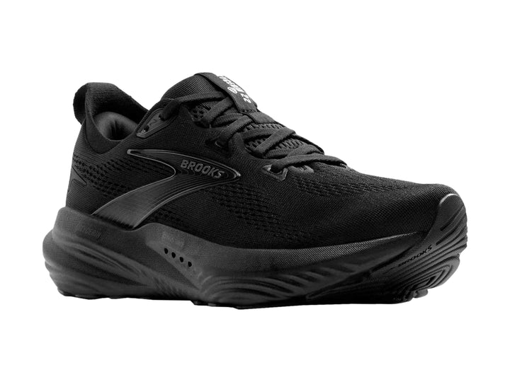 Tenis deportivos Brooks Glycerin 22 en color negro total, vista lateral sobre fondo blanco.
