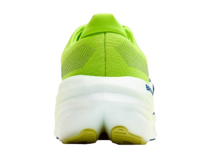 Tenis deportivos Brooks Glycerin Max en color lima con suela blanca y detalles en verde oscuro.