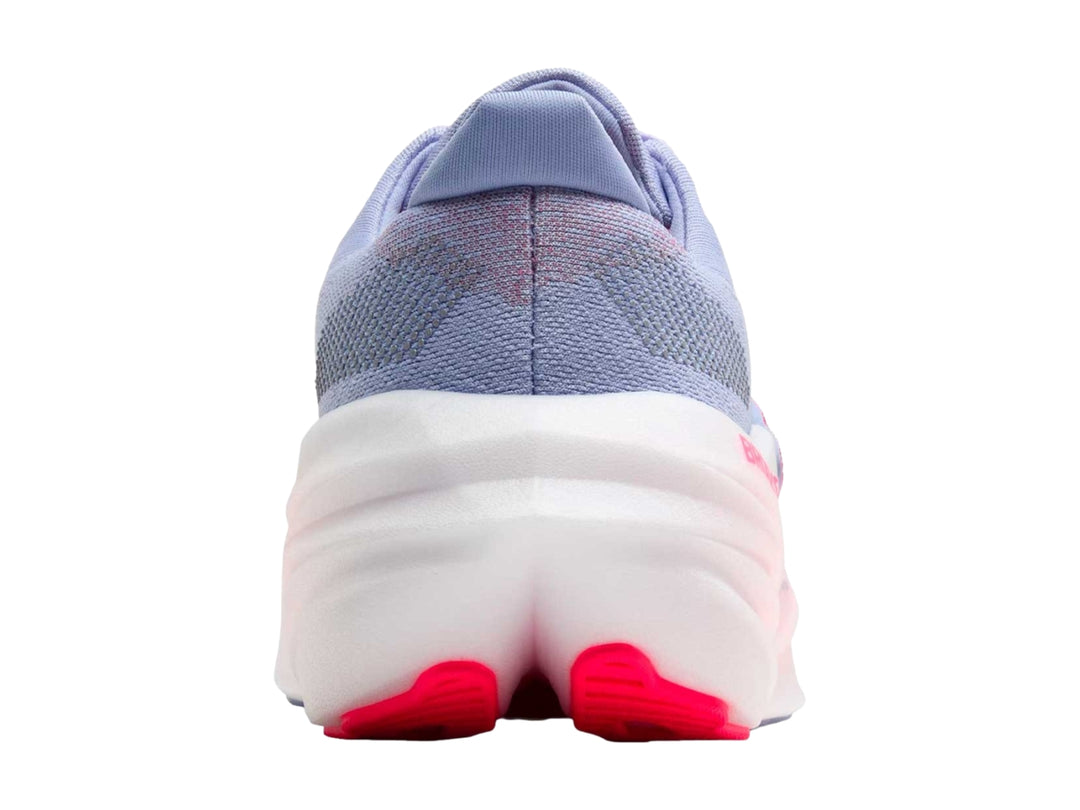 Tenis deportivos Brooks Glycerin Max en colores azul heron, rosa diva y blanco con suela amortiguada.