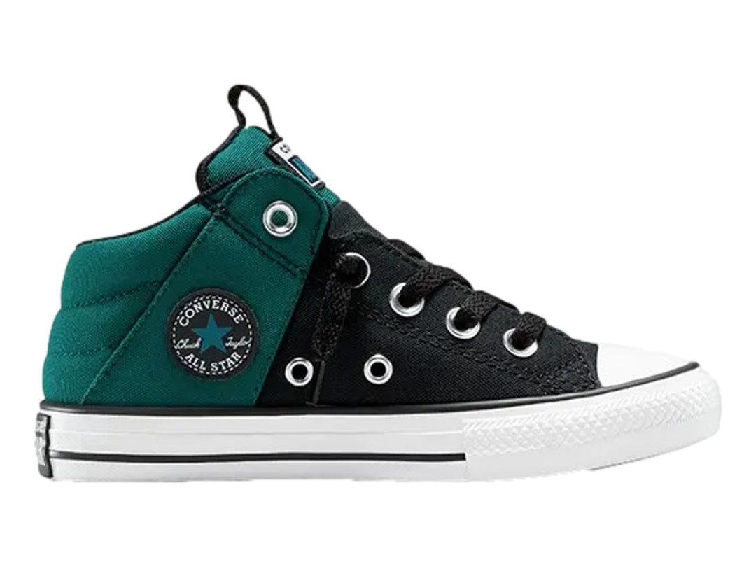 Tenis Converse Chuck Taylor All Star Axel en colores verde oscuro y negro con suela blanca.