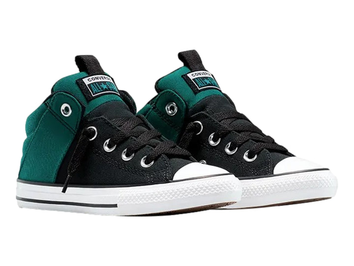 Tenis Converse Chuck Taylor All Star Axel en colores verde oscuro y negro con suela blanca.