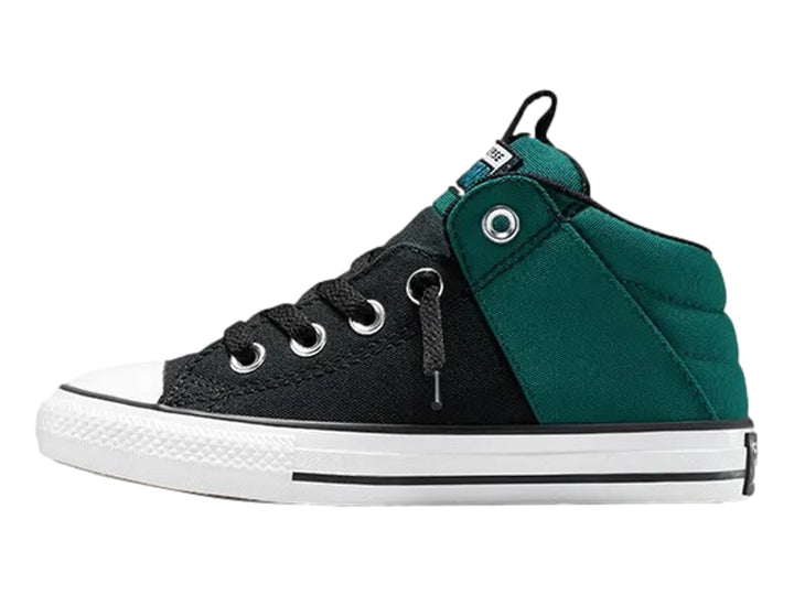 Tenis Converse Chuck Taylor All Star Axel en colores verde oscuro y negro con suela blanca.