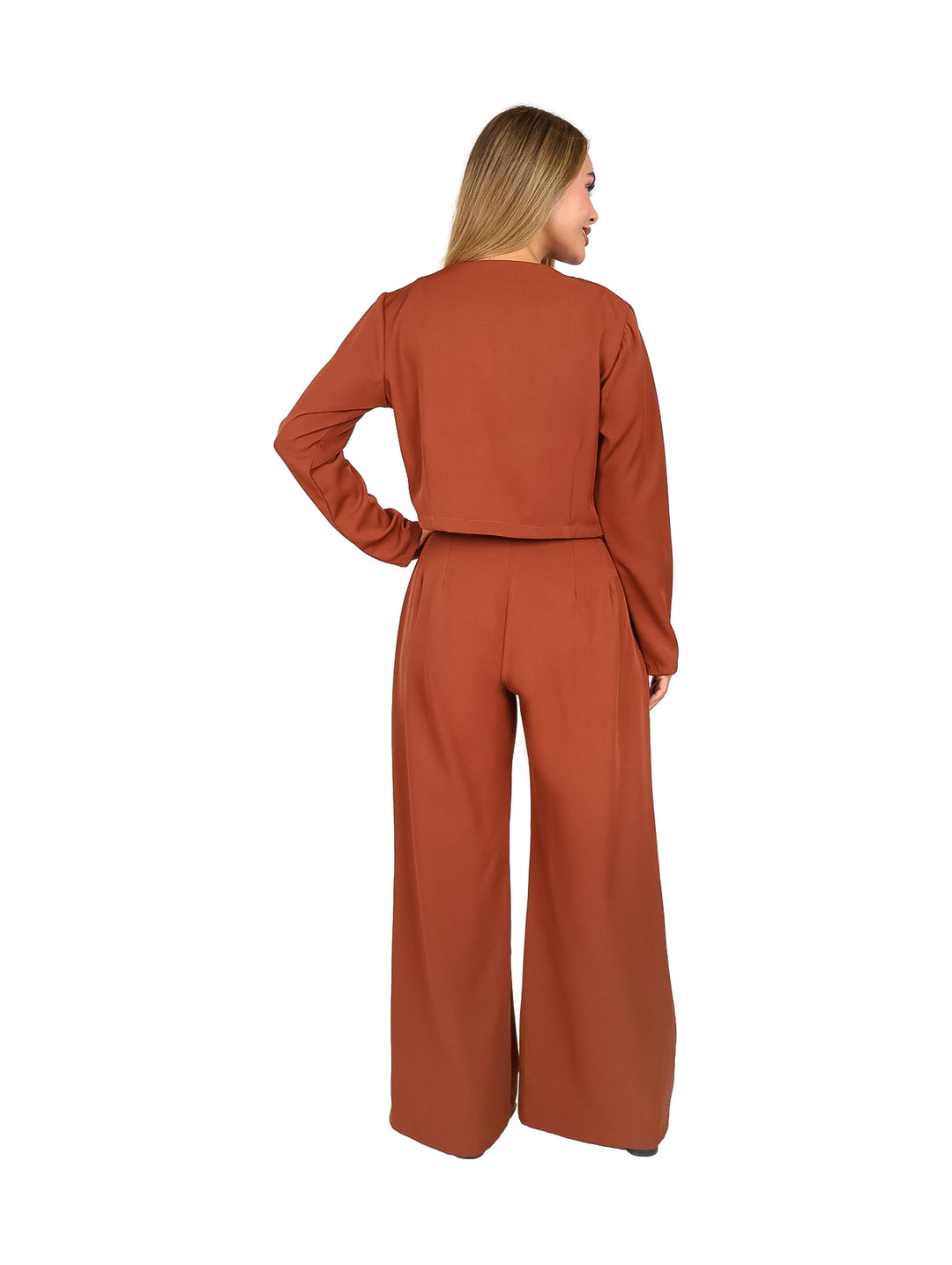 Conjunto Passionne Pantalón y Blusa Café para Mujer