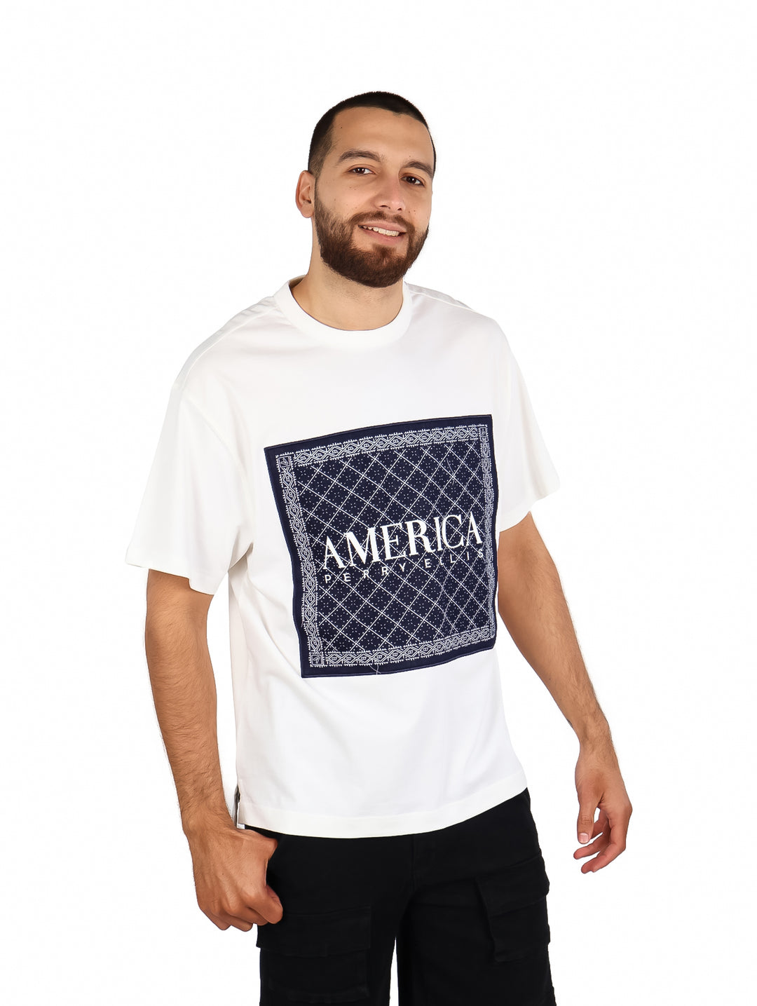 Playera Perry Ellis Blanco para Hombre