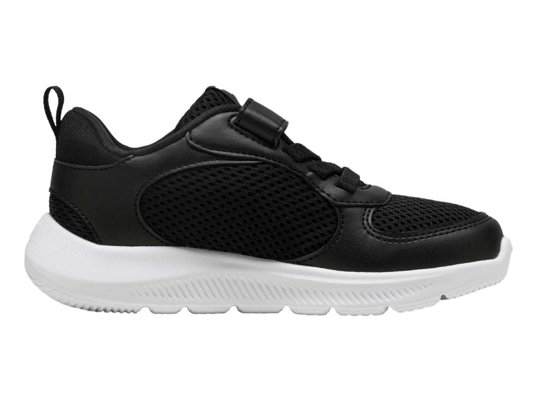 Tenis PUMA Fun Racer 2 AC+ PS en color negro con suela blanca, diseño deportivo para niño o niña.