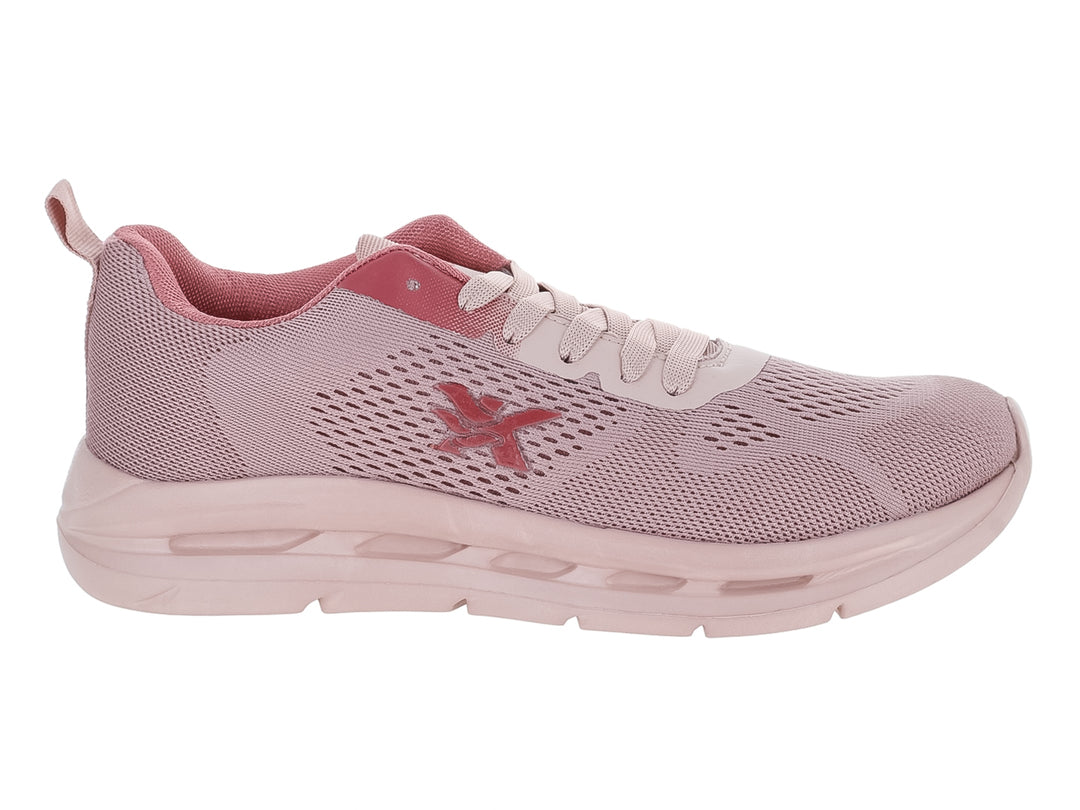 Tenis deportivos de color rosa con malla transpirable y suela blanca, marca Makena.