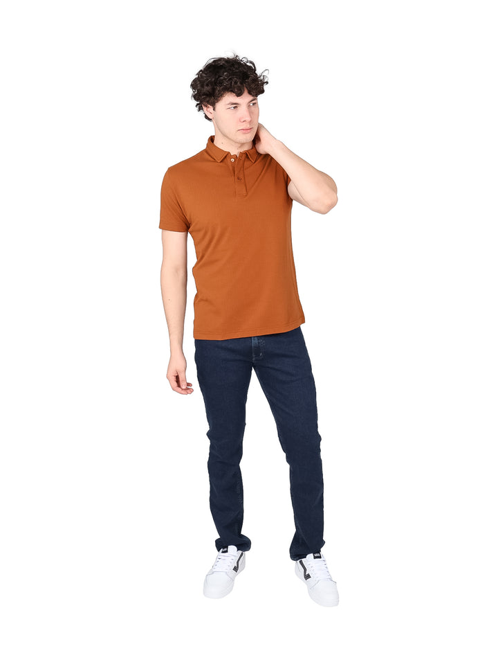 Playera Polo Authentic Lyon Color Ocre para Hombre