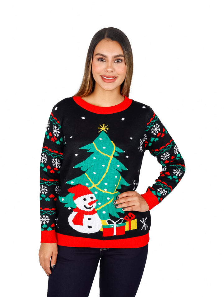 Suéter Navideño Good&amp;Cool Negro con Luces para Mujer