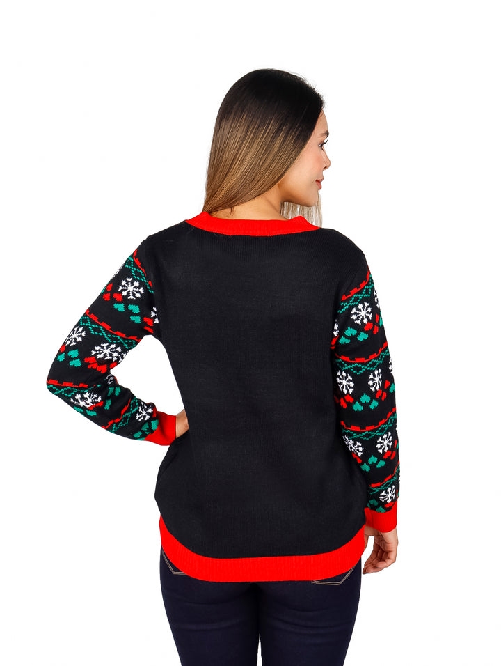 Suéter Navideño Good&amp;Cool Negro con Luces para Mujer