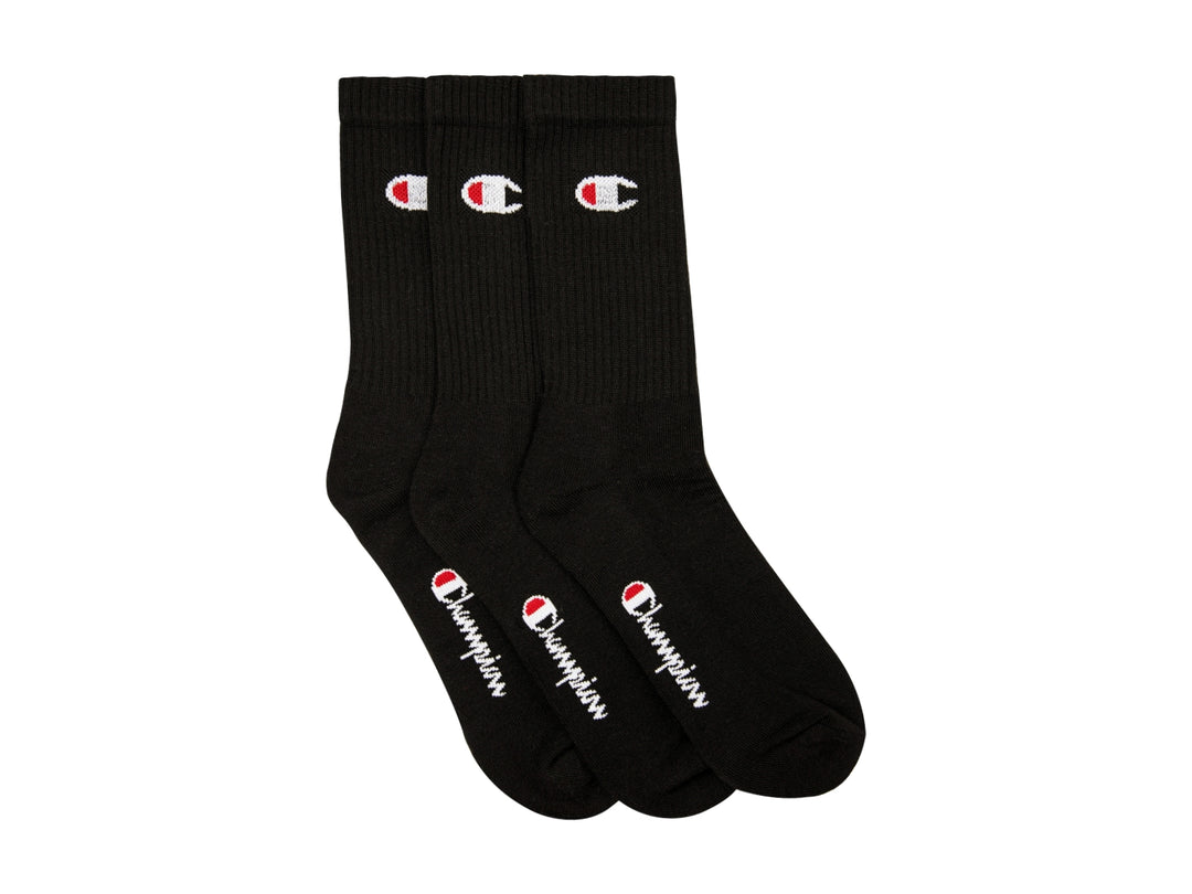 Calcetas Champion Pack 3 Pares Largas Color Negro para Mujer