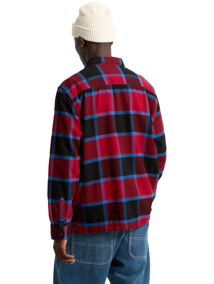 Camisa Vans Larkspur Plaid Flannel Rojo y Negro para Hombre