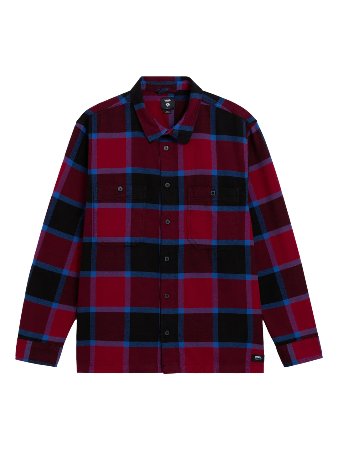 Camisa Vans Larkspur Plaid Flannel Rojo y Negro para Hombre