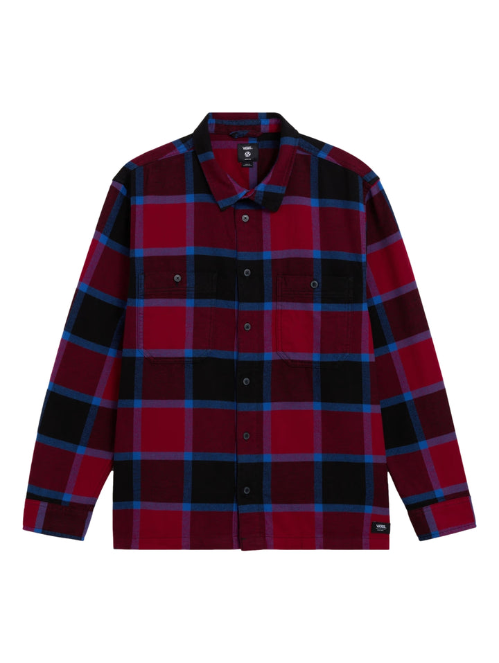 Camisa Vans Larkspur Plaid Flannel Rojo y Negro para Hombre